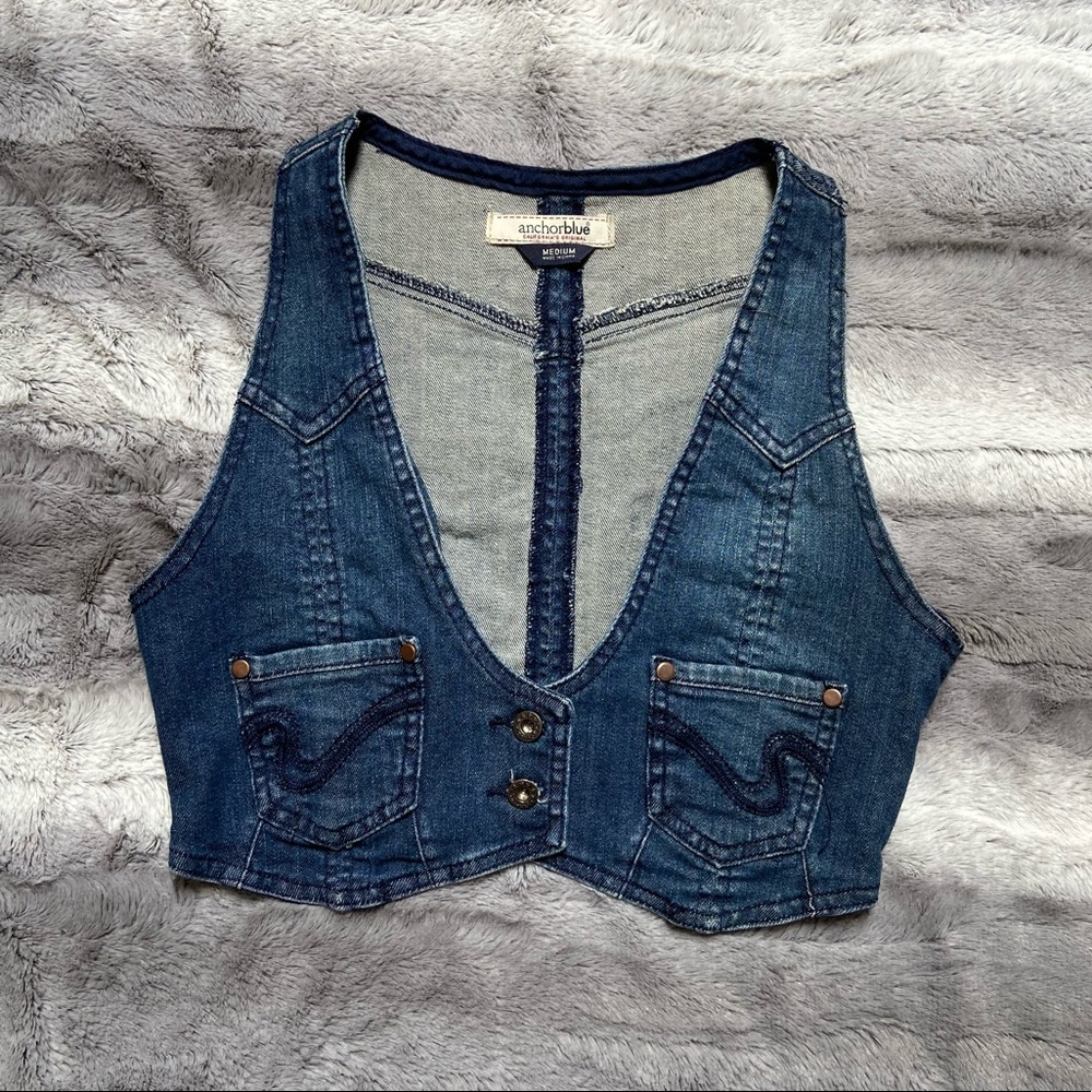 Anchor Blue Jean Vest M